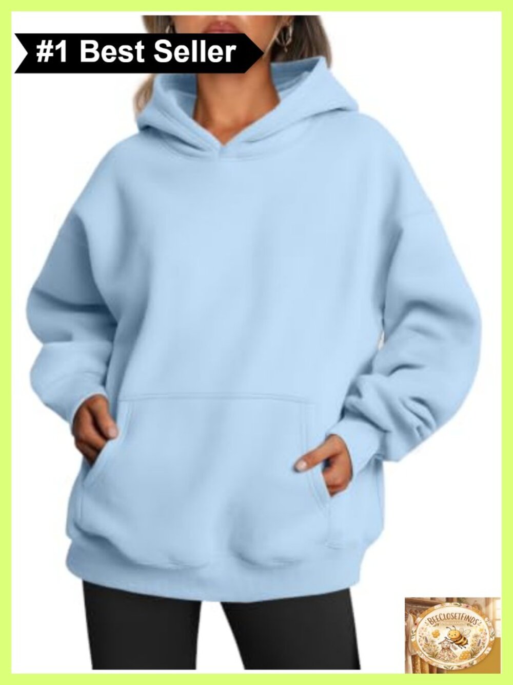 Oversized Hoodie Women's 50% Polyester 50% Cotton Fleece Pullover Kangaroo